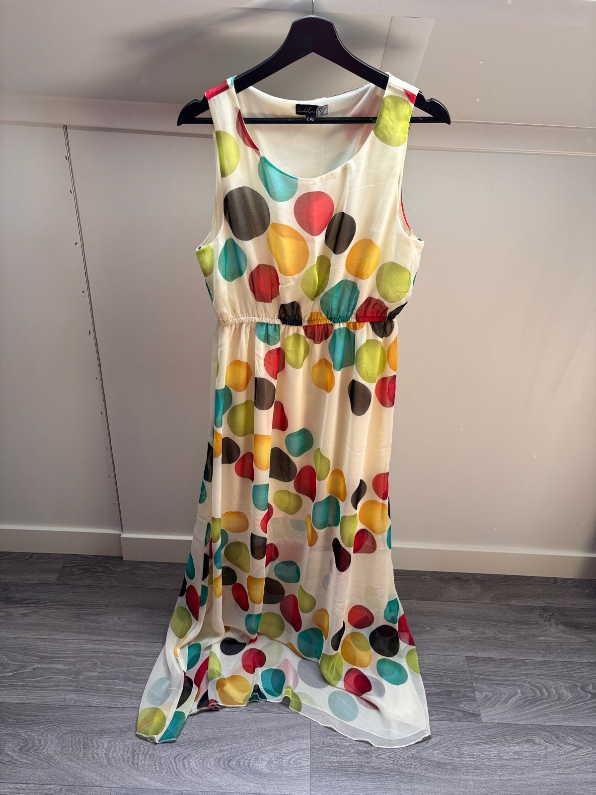 Smashed Lemon Maxi Jurk L/40 met kleurrijke stippen, Kleding | Dames, Jurken, Nieuw, Maat 38/40 (M), Meerkleurig, Onder de knie
