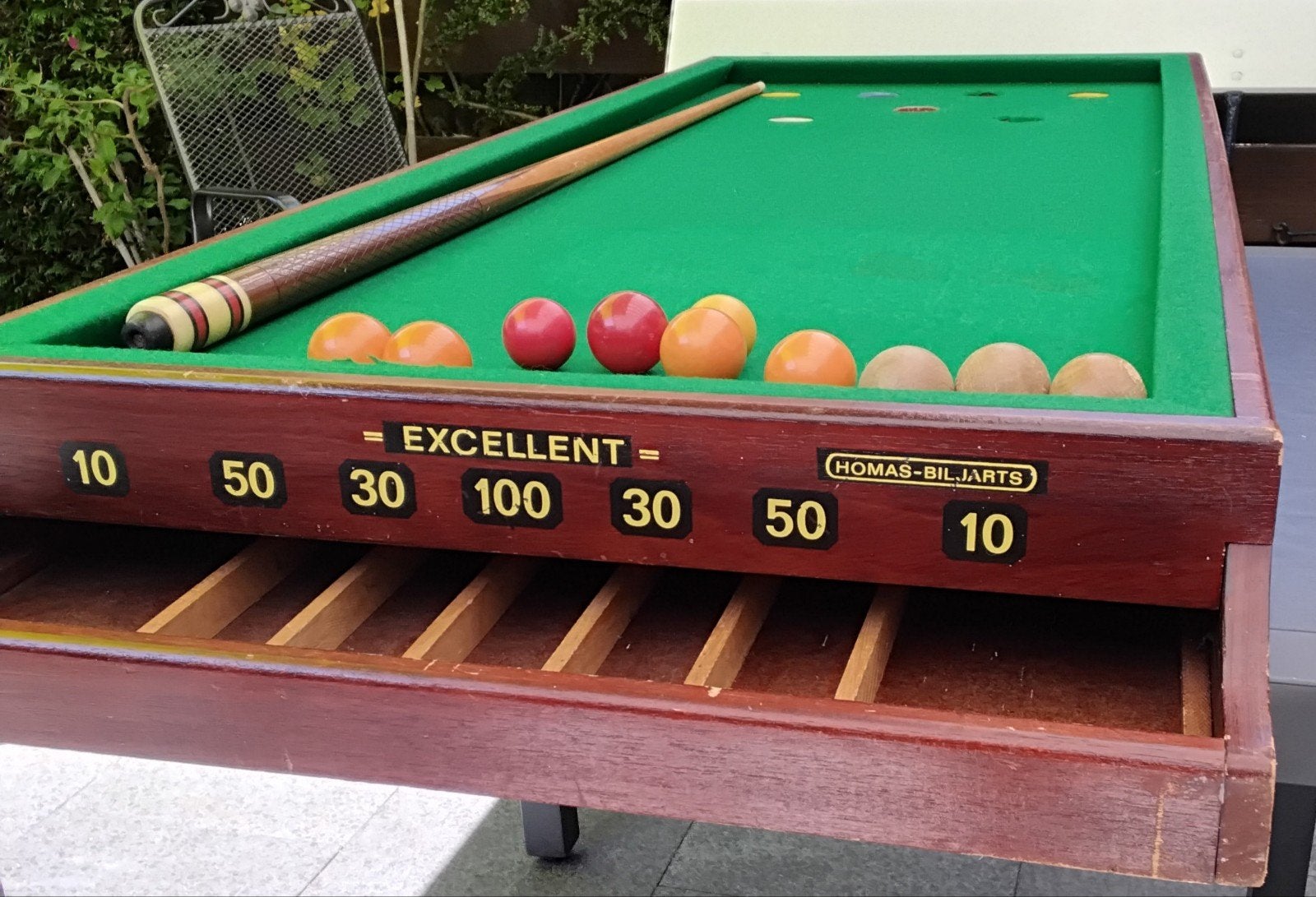 Tafelbiljart Homas, Sport en Fitness, Biljarten en Poolen, Ophalen, Gebruikt, Keu of Ballen