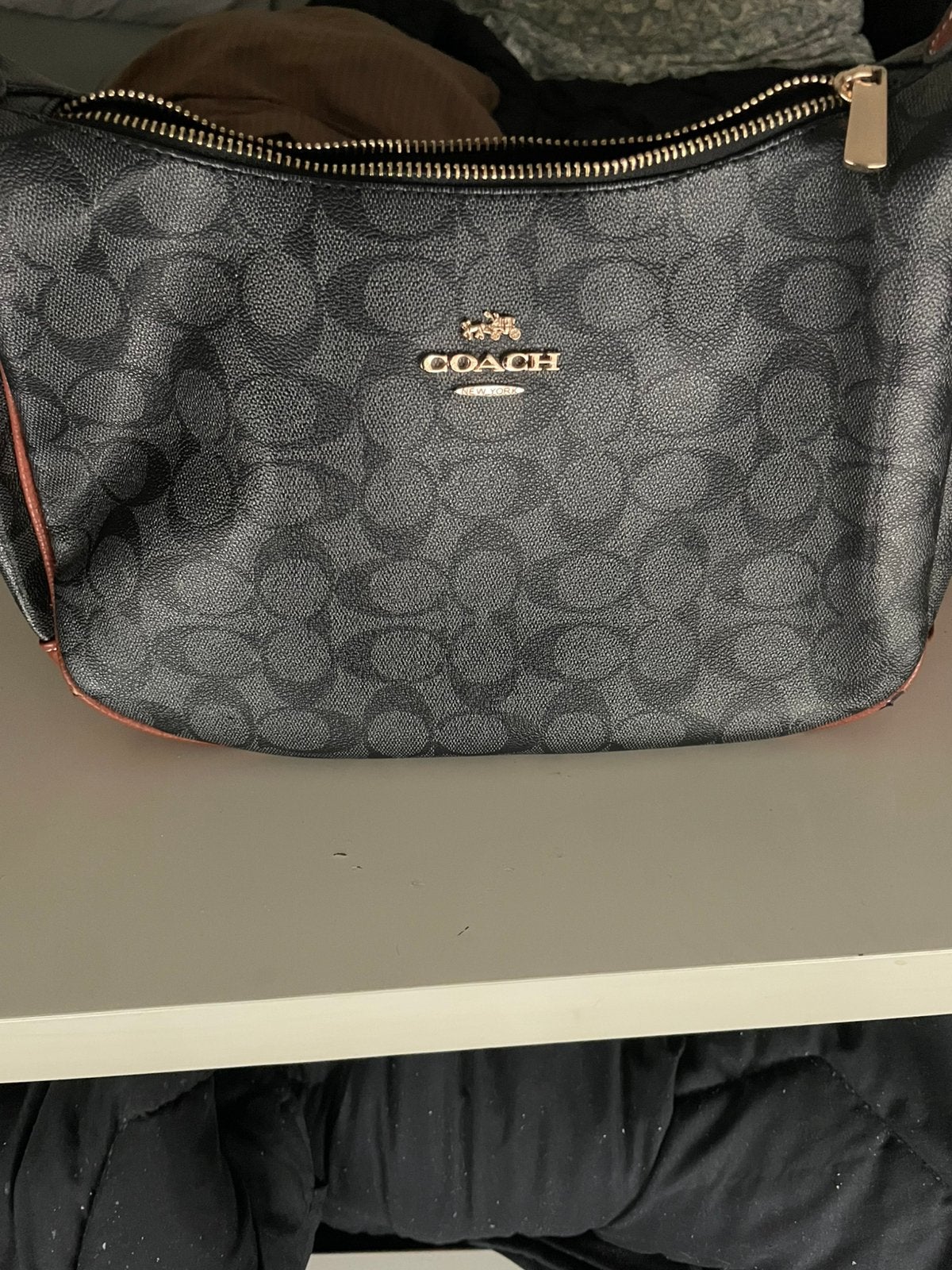 Originele Coach tas br/d/l 30/12/20 cm., Ophalen of Verzenden, Zo goed als nieuw, Zwart, Handtas