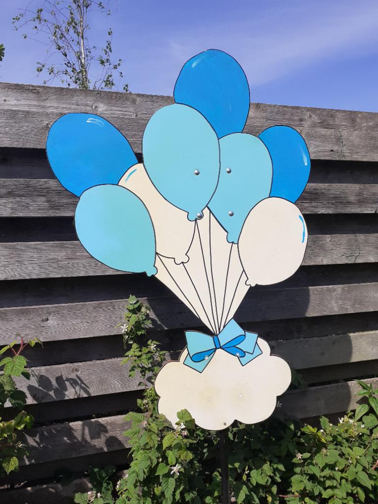Te koop: Geboortebord ballonnen blauw, Ophalen