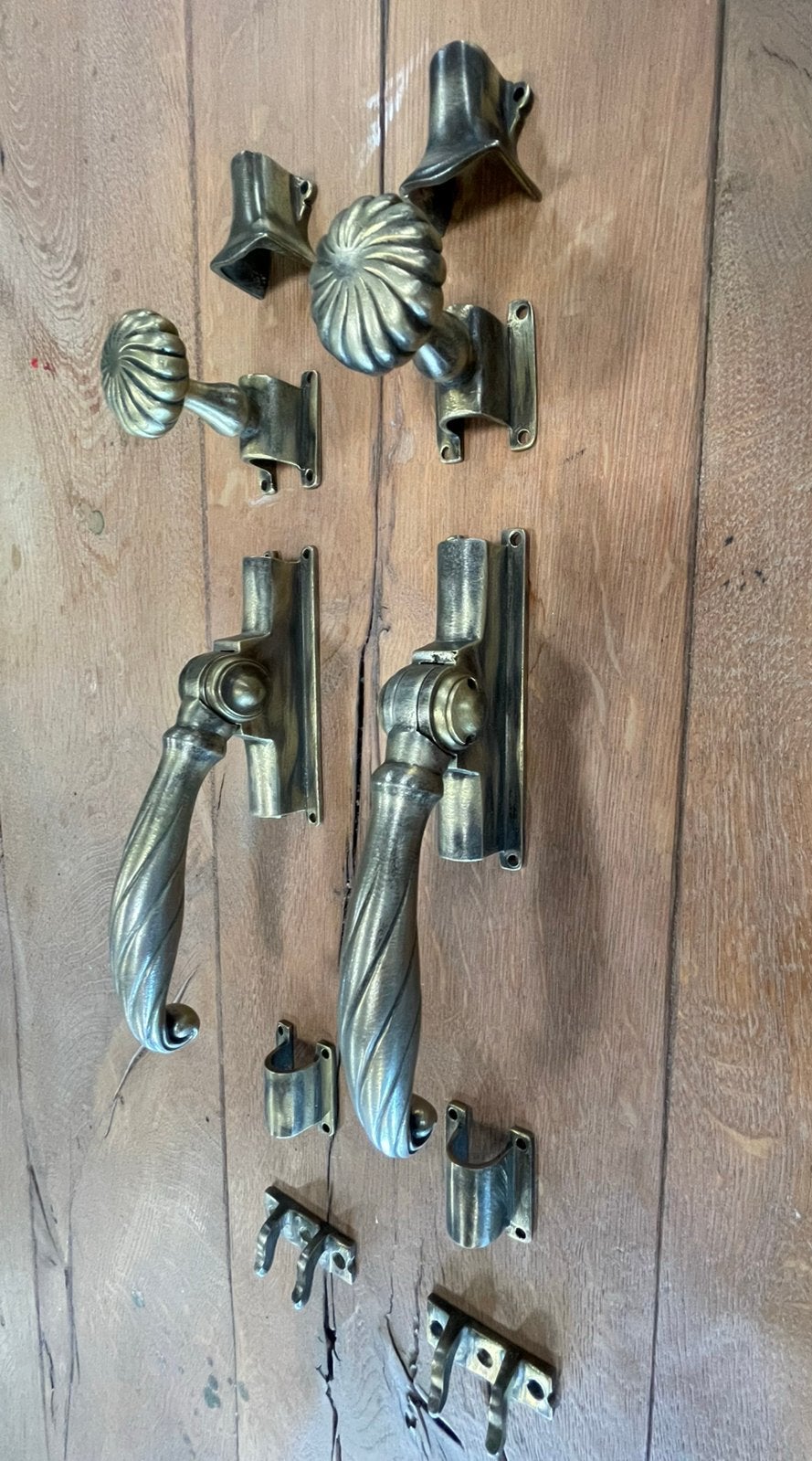 2x set Espagnolet ANTIEK Geleiders & Knoppen pompespagnolet, Ophalen of Verzenden