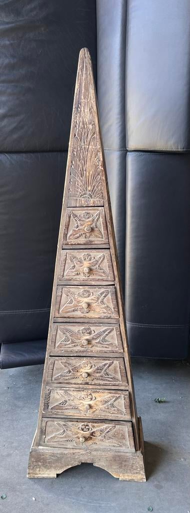 Unieke handgesneden etnische ladekast 150 cm, Ophalen of Verzenden