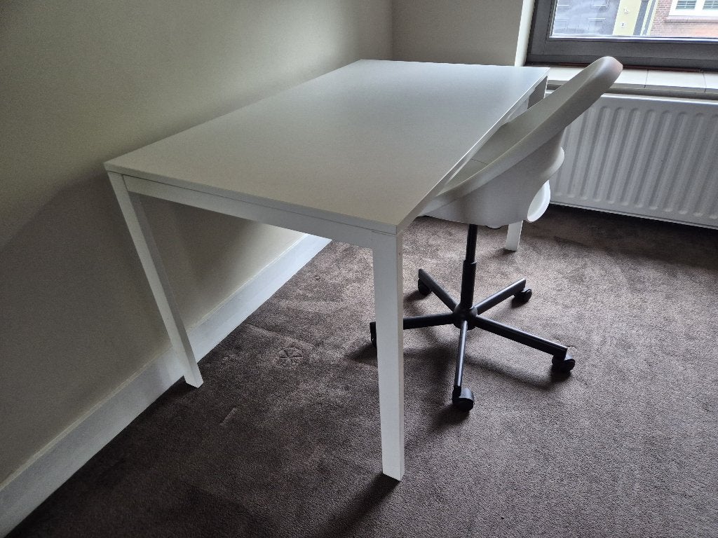 Ikea Melltorp + Loberget / malskar, Huis en Inrichting, Bureaustoelen, Ophalen, Zo goed als nieuw, Wit