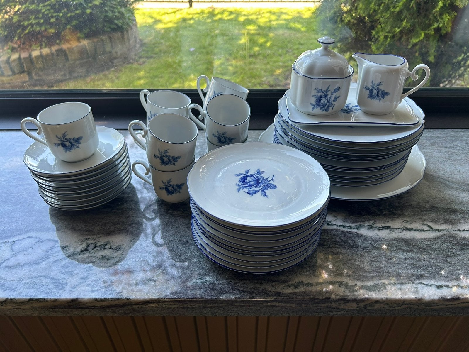 Seltmann Weiden Servies 42-delig - Blauw Bloemmotief, Ophalen