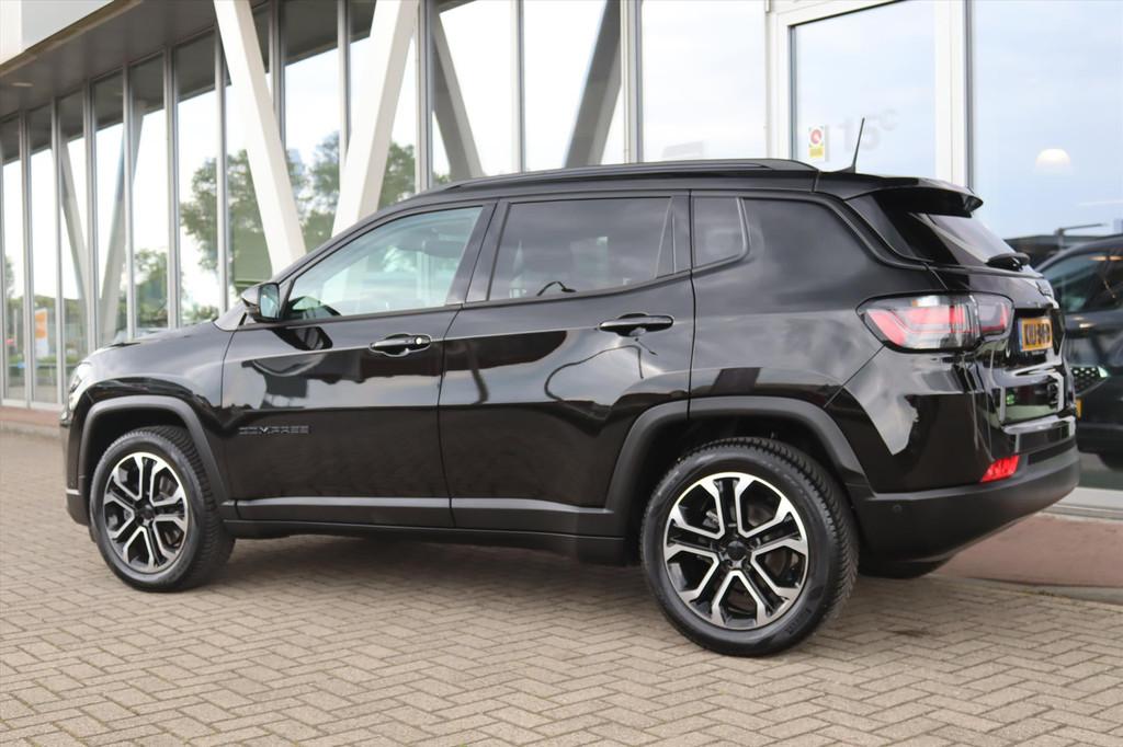 Jeep Compass 1.5 e-HYBRID AUTOMAAT LIMITED BLACK Navi | 360, Gebruikt, 4 cilinders, Leder en Stof, Zwart