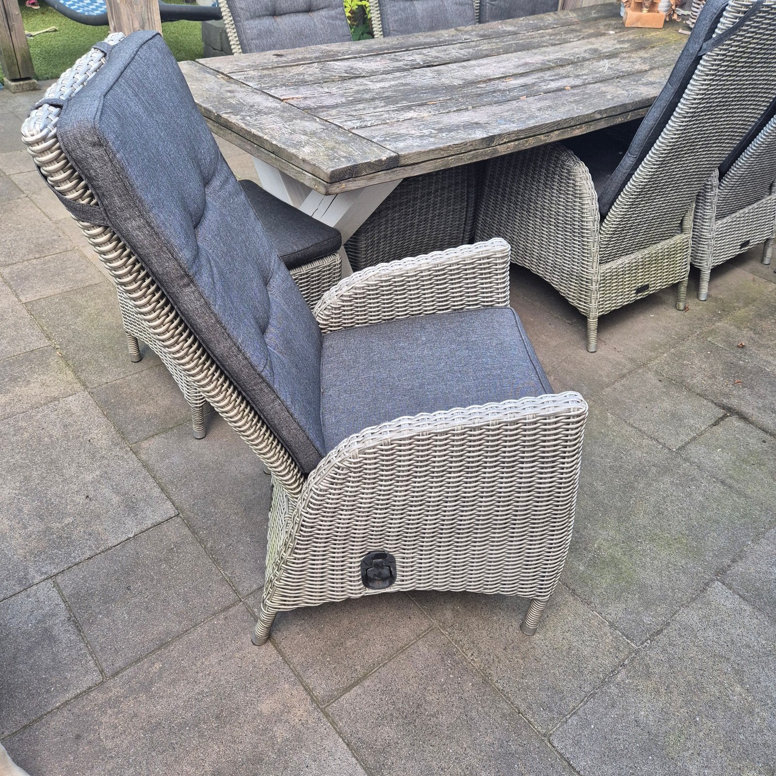 Verstelbare Wicker Tuinstoelen met Kussens, Tuin en Terras, Tuinstoelen, Ophalen of Verzenden, Gebruikt, Wicker
