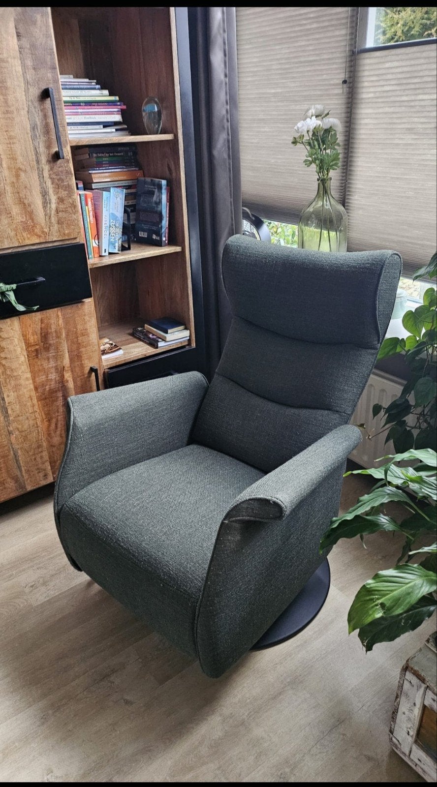 Donkergroene Prominent Sta-op Stoel met Afstandsbediening, Ophalen, Gebruikt, Overige kleuren, Modern, Comfort