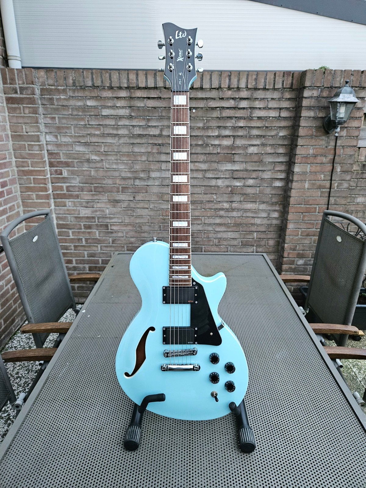 ESP LTD X-Tone PS-1 Sonic Blue met EMG's, Muziek en Instrumenten, Ophalen, Zo goed als nieuw, Semi-solid body, Overige merken