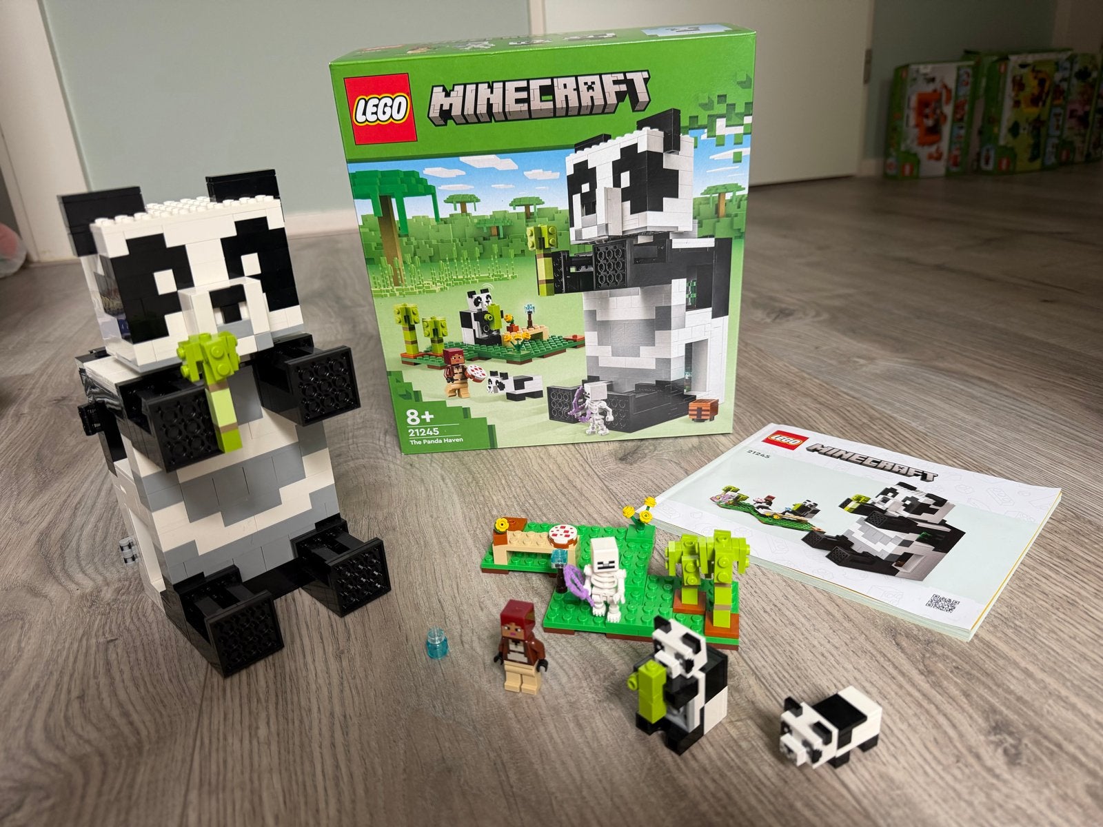 LEGO Minecraft 21245 Het Pandahuis - Complete set, Minecraft, Lego, Ophalen of Verzenden, Zo goed als nieuw