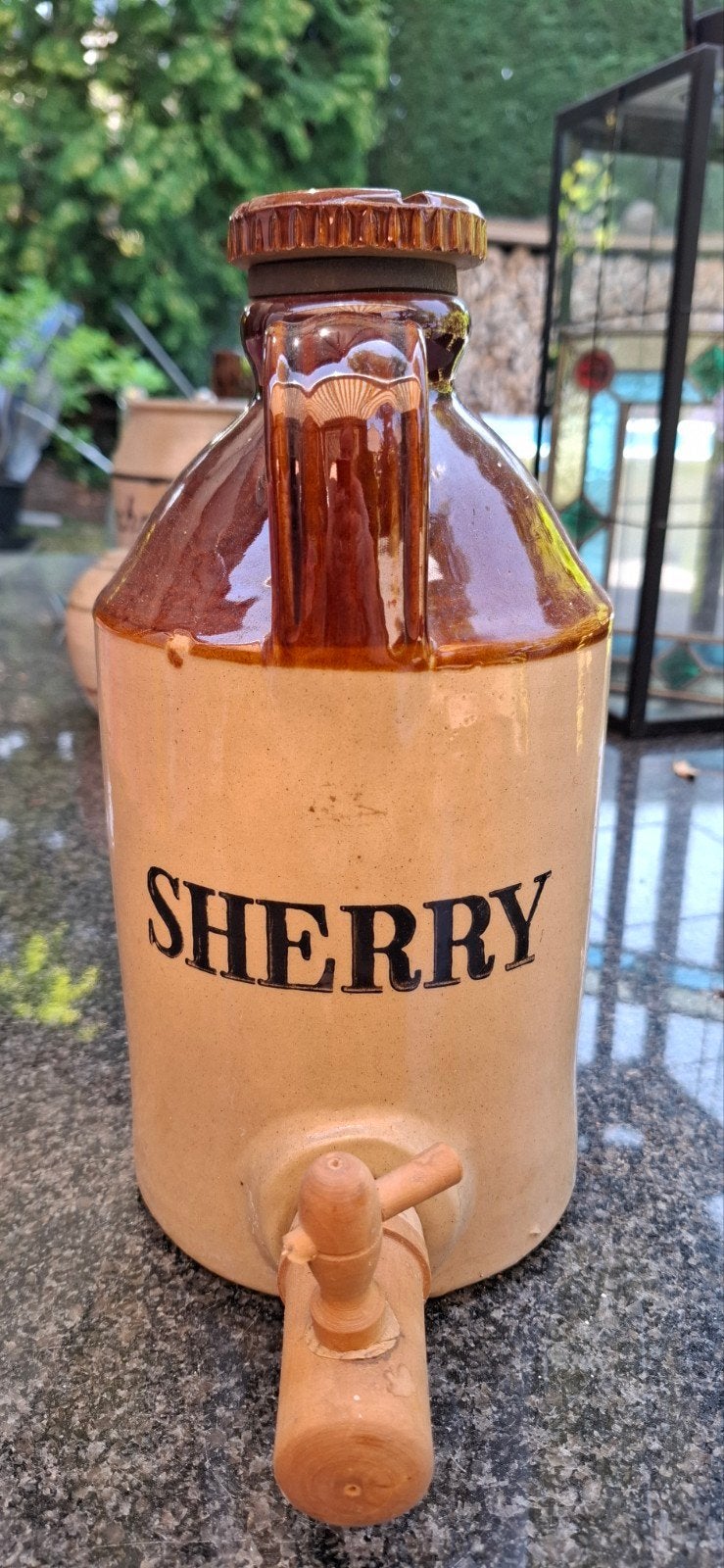 Stenen kruik sherry sherrykan tapkraan sherryfles, Verzamelen, Wijnen, Overige typen, Ophalen of Verzenden
