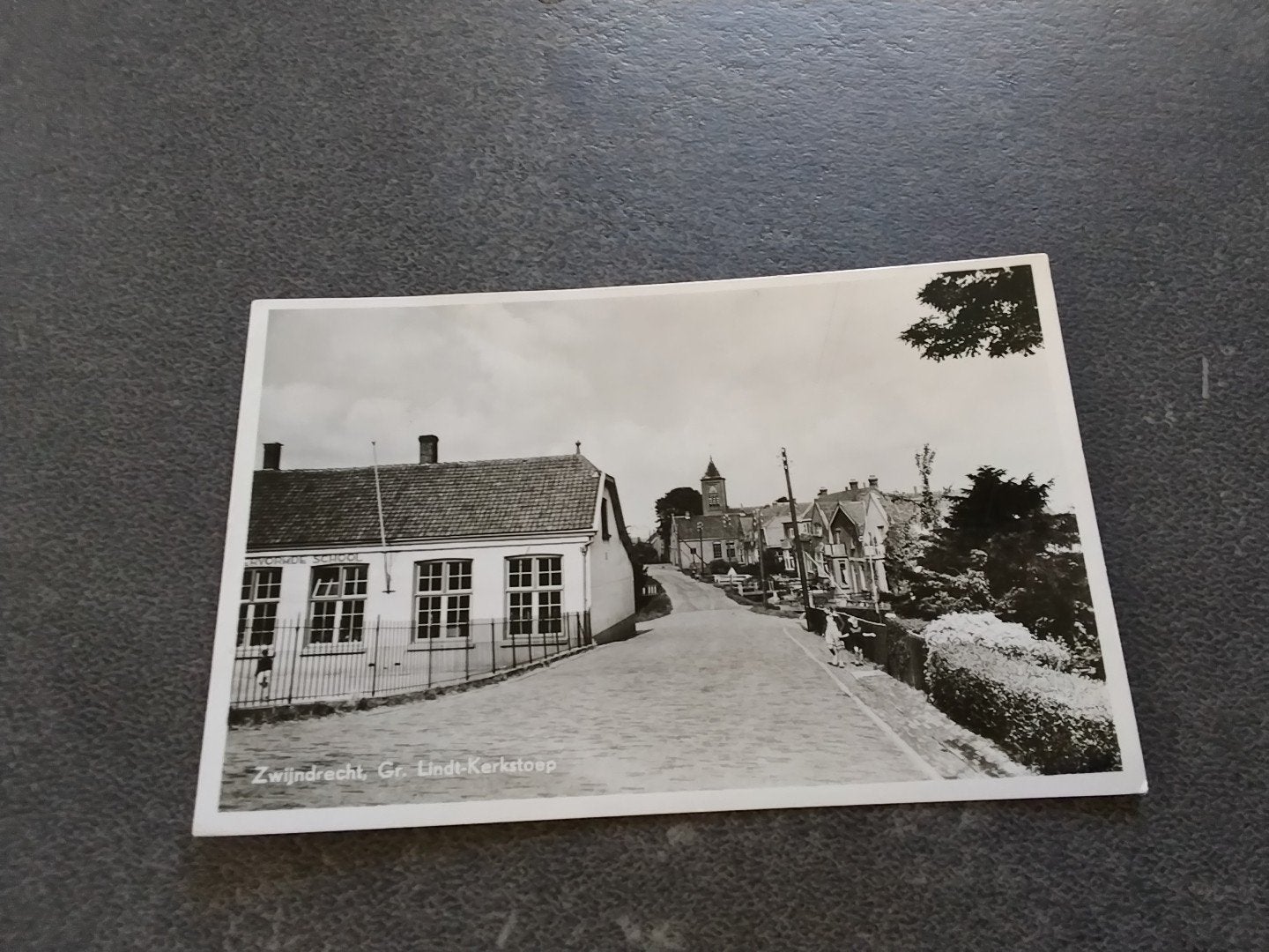 Zwijndrecht Gr Lindt kerkstoep ca 1950, Ophalen of Verzenden, 1940 tot 1960, Gelopen, Zuid-Holland