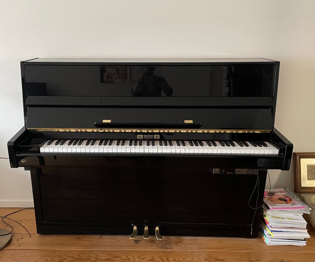 Perzina classic silent piano 112 excellent condition., Ophalen, Zo goed als nieuw, Zwart, Hoogglans