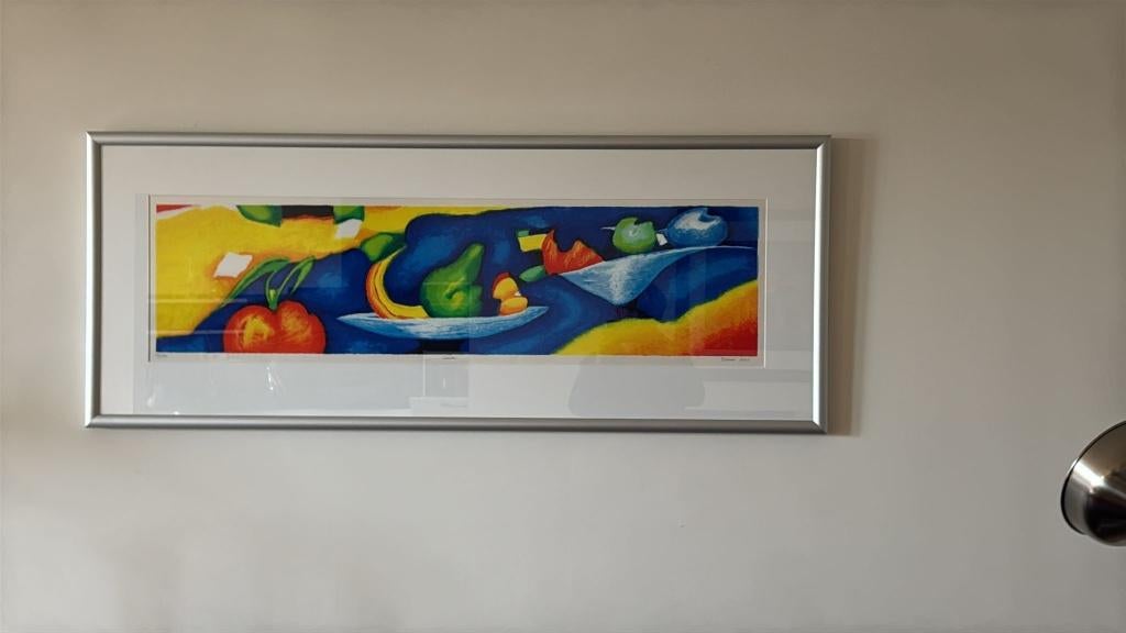 Grafische zeefdruk Saskia Bremer, getiteld "Saúde!" 2003, Ophalen of Verzenden