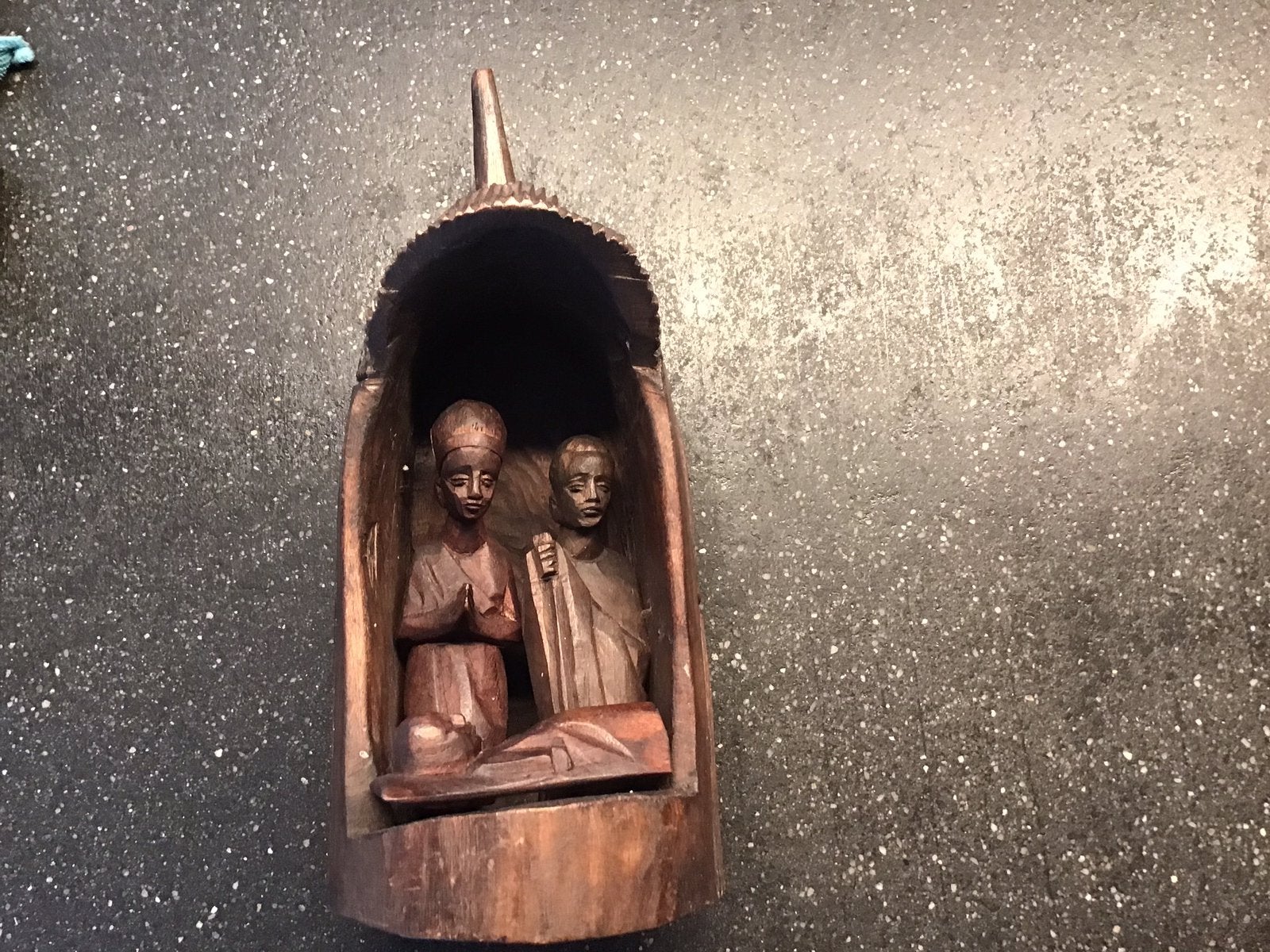 Antieke houten kersstal Ruanda., Ophalen of Verzenden, Zo goed als nieuw