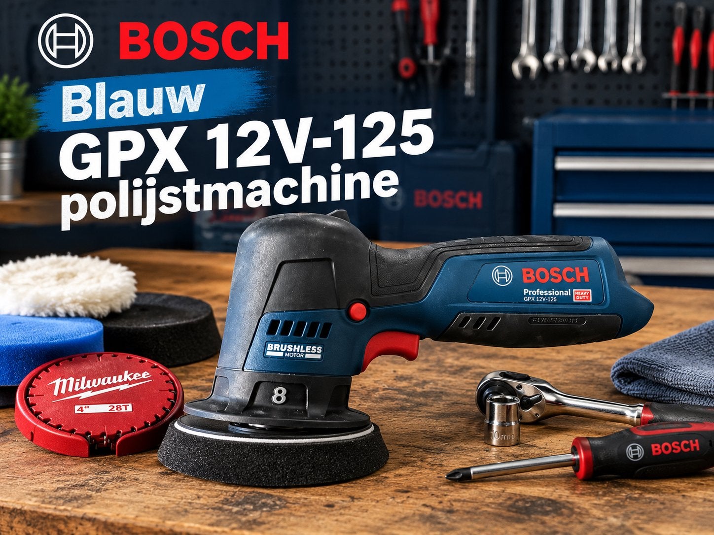 Bosch Blauw GPX12V-125 Accu Polijstmachine Body Nieuw, Doe-het-zelf en Verbouw, Ophalen of Verzenden, Nieuw