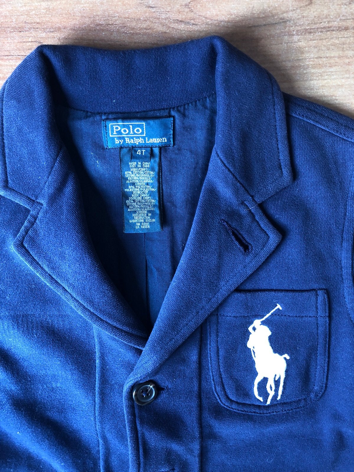 Blazer colbert Polo Ralph Lauren in donkerblauw maat 4, Ophalen of Verzenden, Zo goed als nieuw, Jongen, Overige typen