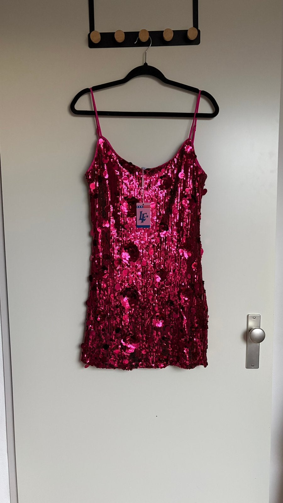 Loavies glitterjurk roze maat M, Ophalen of Verzenden, Nieuw, Roze, Boven de knie