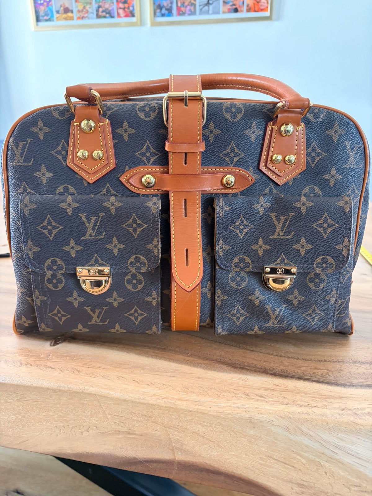 Louis Vuitton Manhattan GM, Ophalen of Verzenden, Zo goed als nieuw, Bruin, Handtas