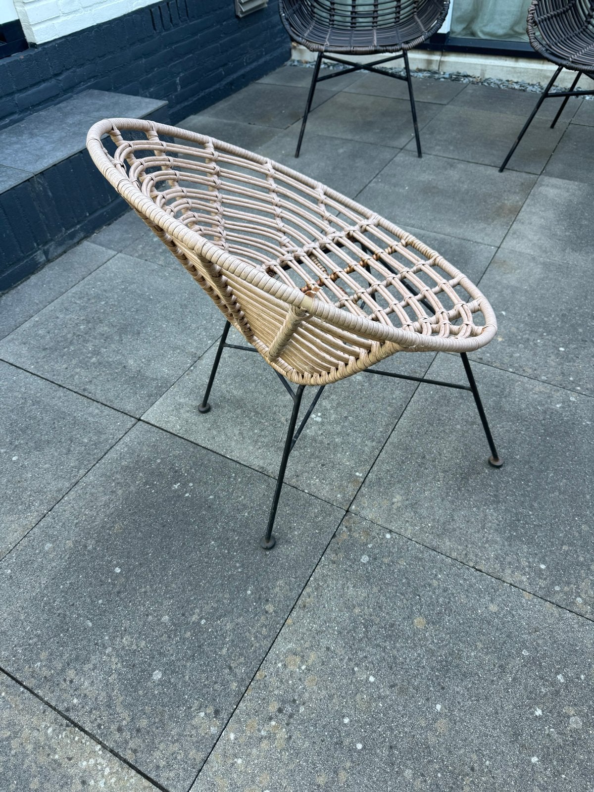 Rotan kuipstoel - Vintage design, Huis en Inrichting, Stoelen, Ophalen, Gebruikt, Overige kleuren, Riet of Rotan