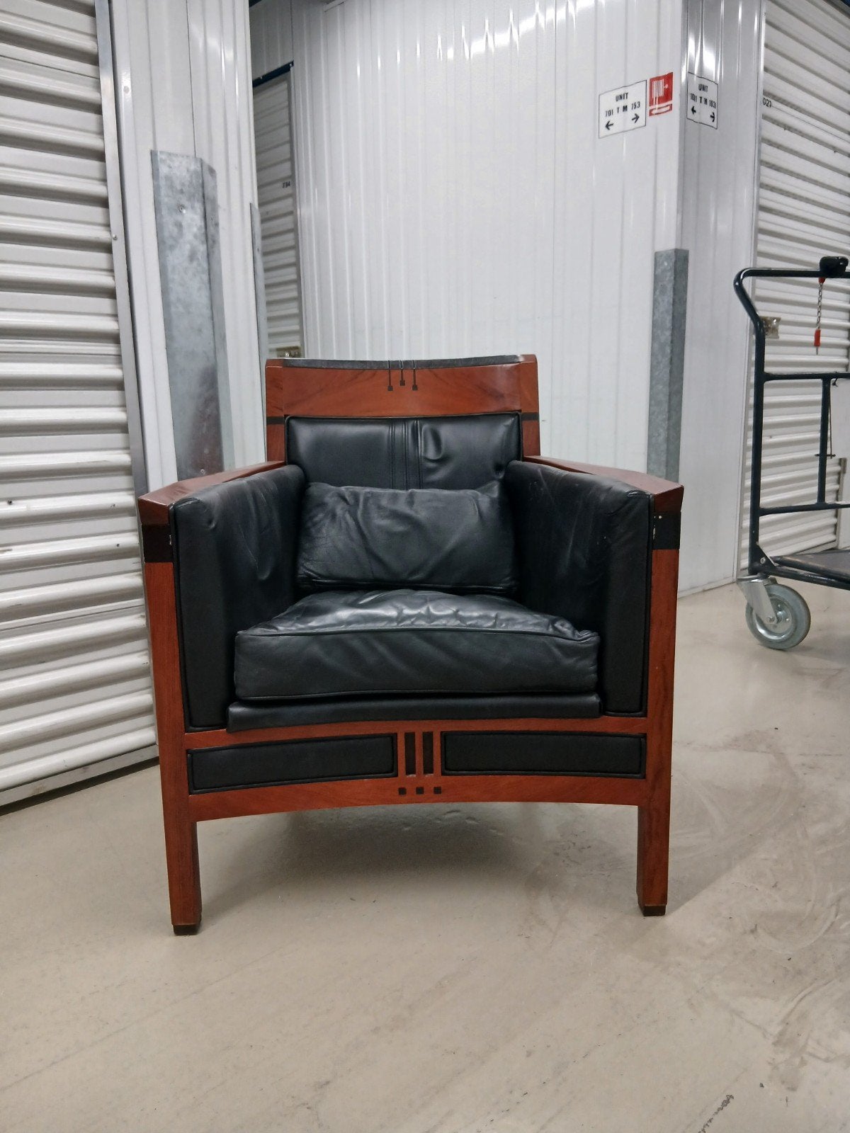 Schuitema leather bank stoel fauteuil, Ophalen, Gebruikt, Eenpersoons, 75 tot 100 cm
