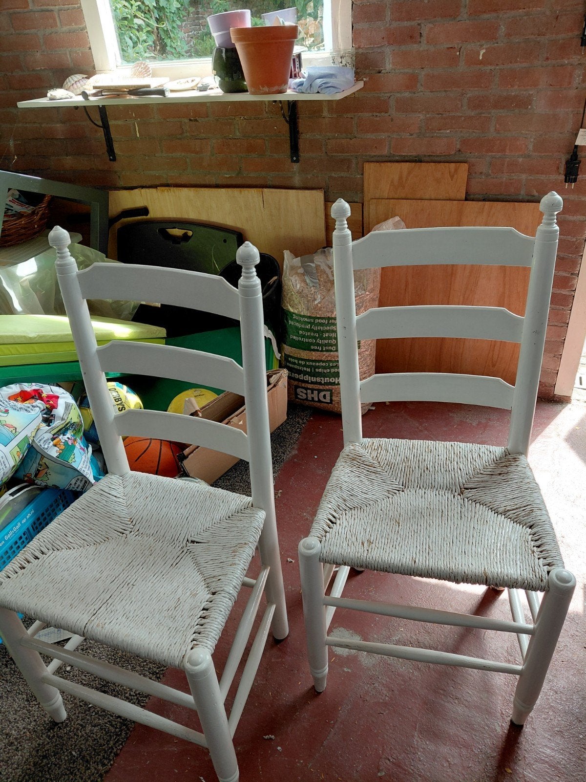 Boerderijstoelen 2, Huis en Inrichting, Ophalen, Gebruikt, Twee, Hout