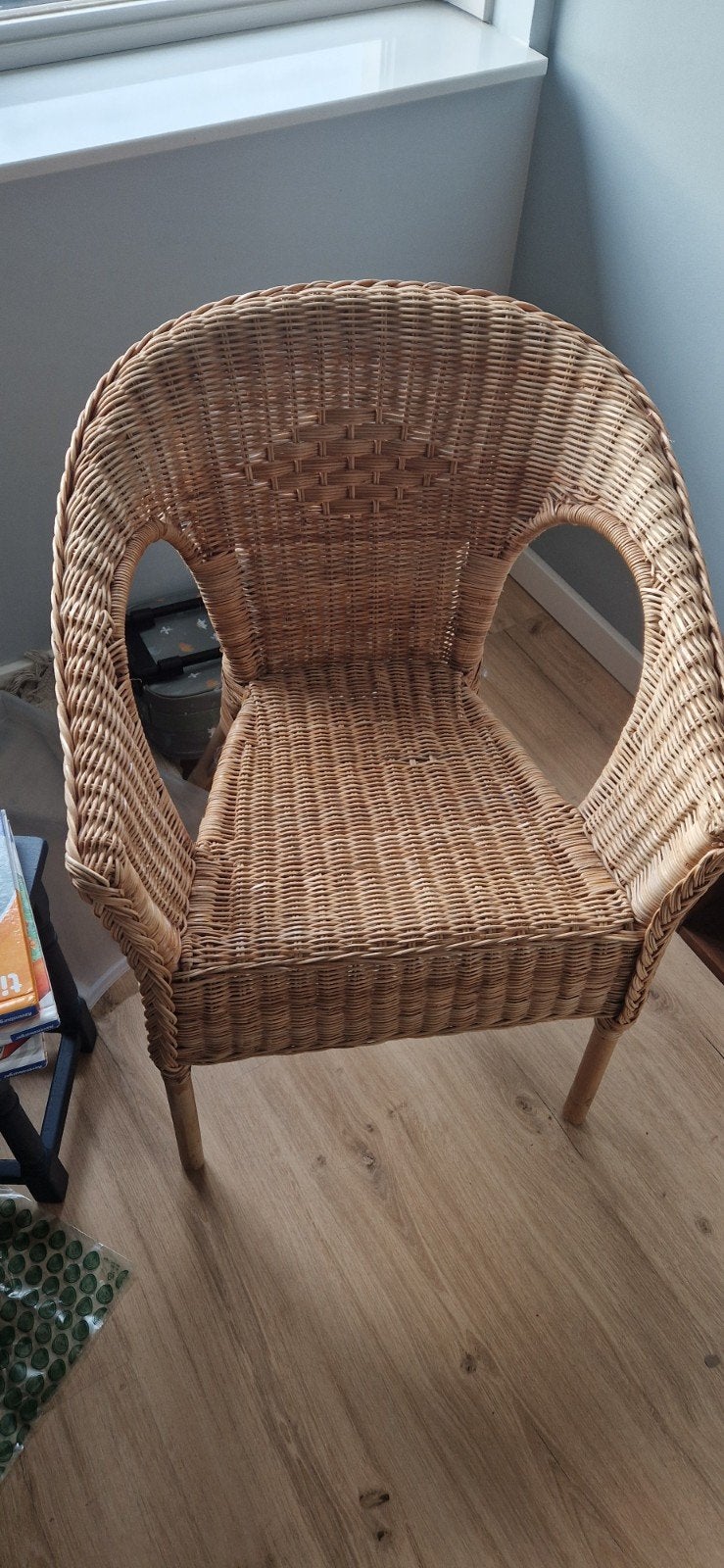 Rotan stoel - Ikea rieten fauteuil, Ophalen, Vintage, Bohemian, Landelijk, Bruin, Riet of Rotan