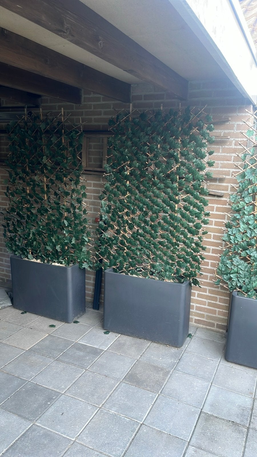 3 Elho verrijdbare plantenbakken - 80x60 cm, Ophalen, Kunststof, Gebruikt, Balkon