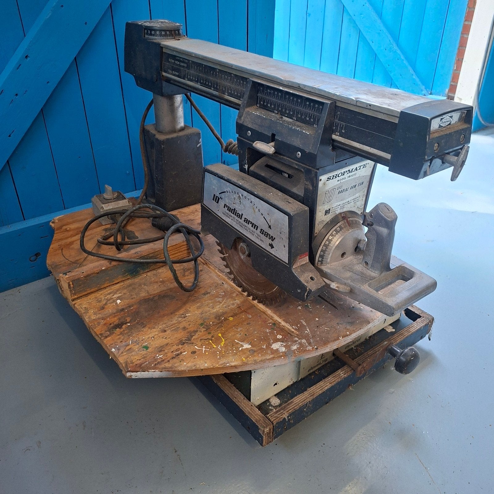 Shopmate 10" Radiaal Arm Zaag - Model 5200T3, Doe-het-zelf en Verbouw, Gereedschap | Zaagmachines, Ophalen, Gebruikt, 70 mm of meer