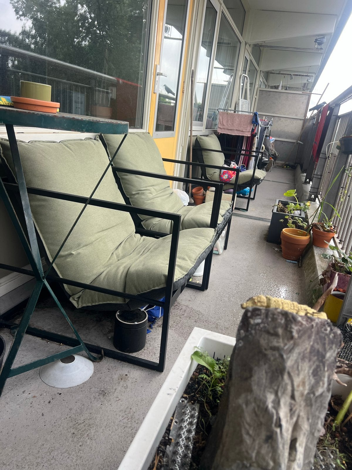 Fonteyn Tuinstoelen met Kussens - ZGAN & 2 ijzeren tafels, Tuin en Terras, Ophalen, Zo goed als nieuw, Metaal