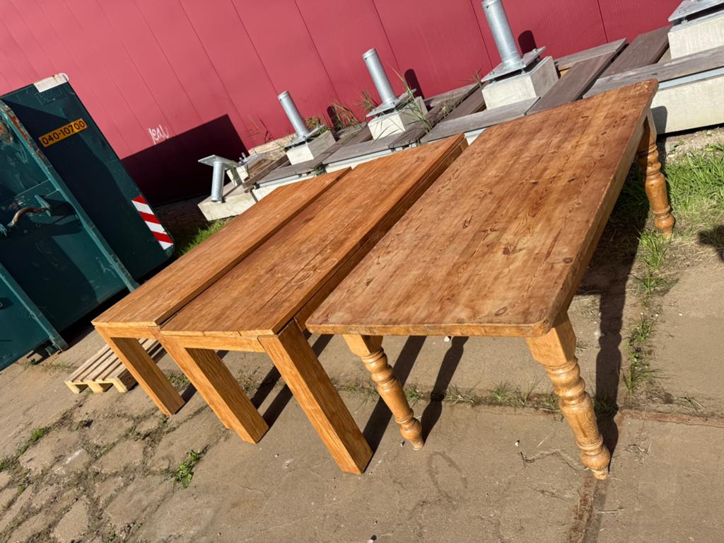 Eiken / grenen tafels 3 st 180/90/80cm, Doe-het-zelf en Verbouw, Hout en Planken, Ophalen, Minder dan 25 mm, Eiken, Zo goed als nieuw