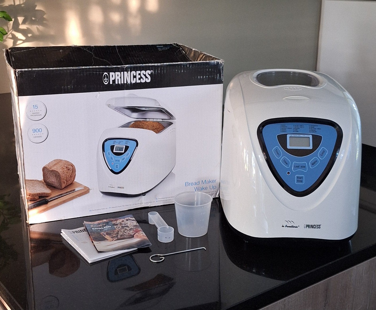Princess Broodbakmachine Wake Up - 15 programma's, 900g, Witgoed en Apparatuur, Broodbakmachines, Zo goed als nieuw, Met timer