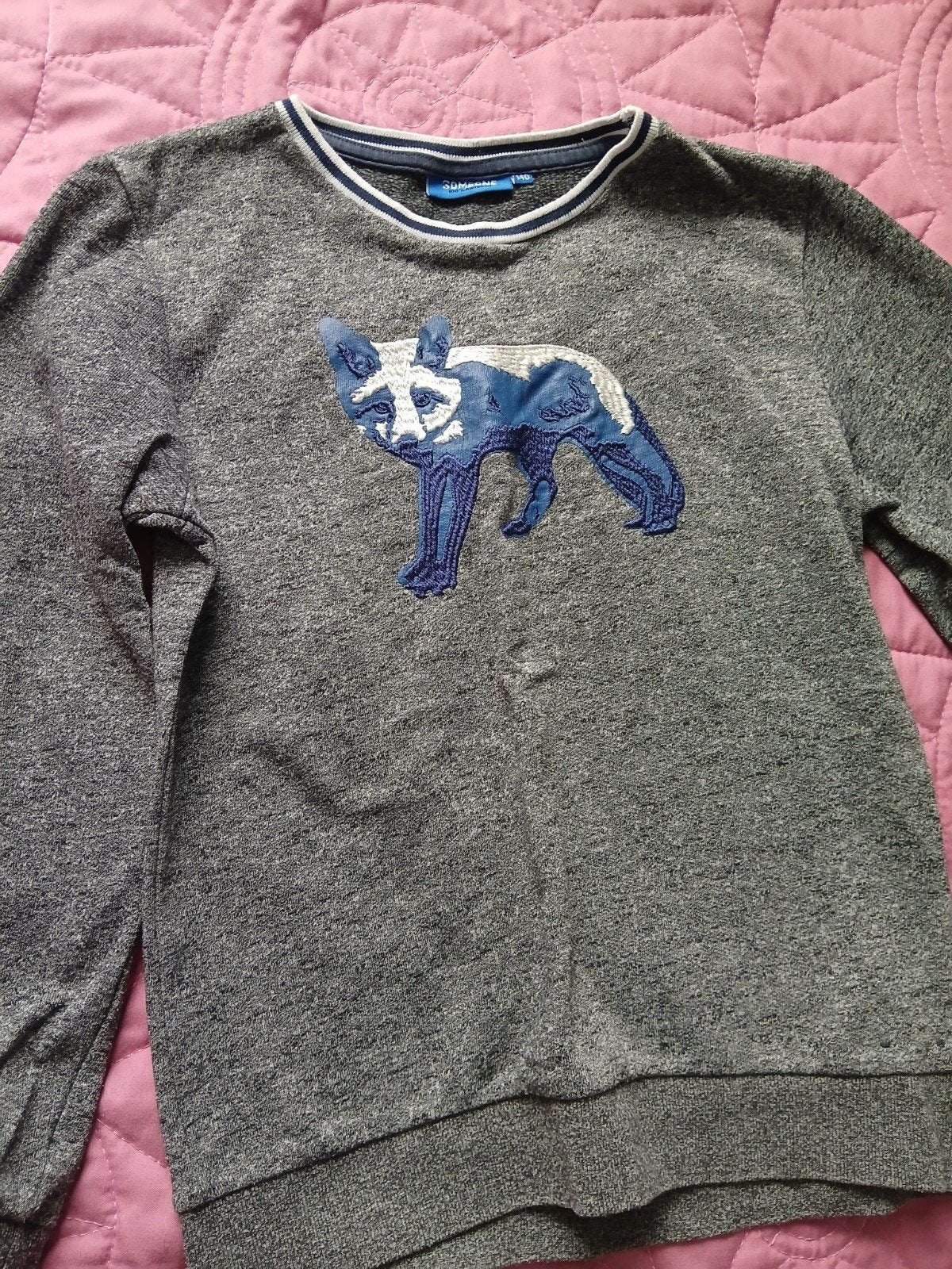 Stoere SOMEONE trui met vosprint - Maat 140, Kinderen en Baby's, Ophalen of Verzenden, Zo goed als nieuw, Jongen, Trui of Vest