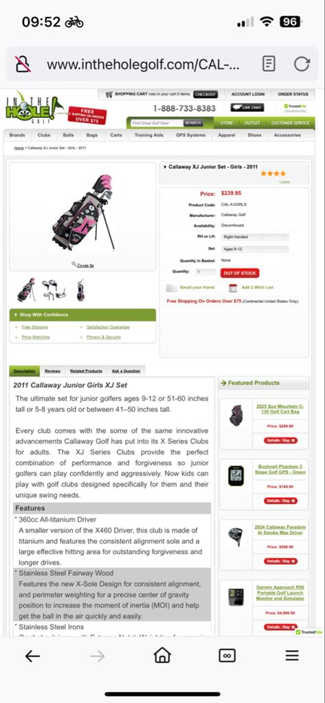 Nieuwe Callaway XJ Series linkshandige golfset, Sport en Fitness, Golf, Ophalen of Verzenden, Nieuw, Set, Callaway