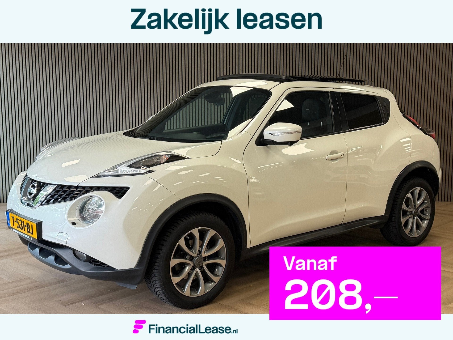Nissan Juke 1.2 DIG-T S/S Tekna PANORAMADAK CAMERA NAVIGATIE, Voorwielaandrijving, Met garantie (alle), 116 pk, Wit