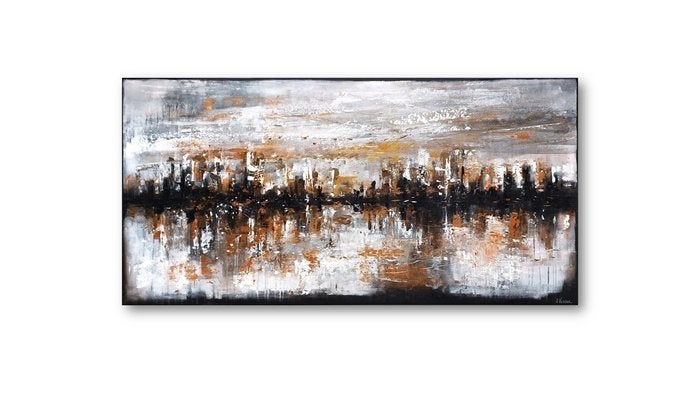Suzanne Visser - Skyline - Acrylverf op doek, Antiek en Kunst, Ophalen