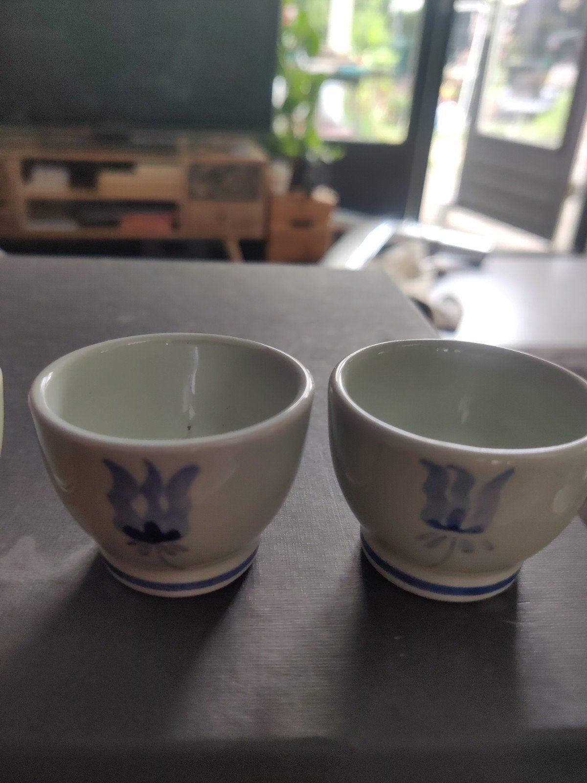 Set van 6 vintage eierdopjes Royal Goedewaagen Gouda – Blauw, Ophalen of Verzenden, Aardewerk, Overige stijlen, Overige typen