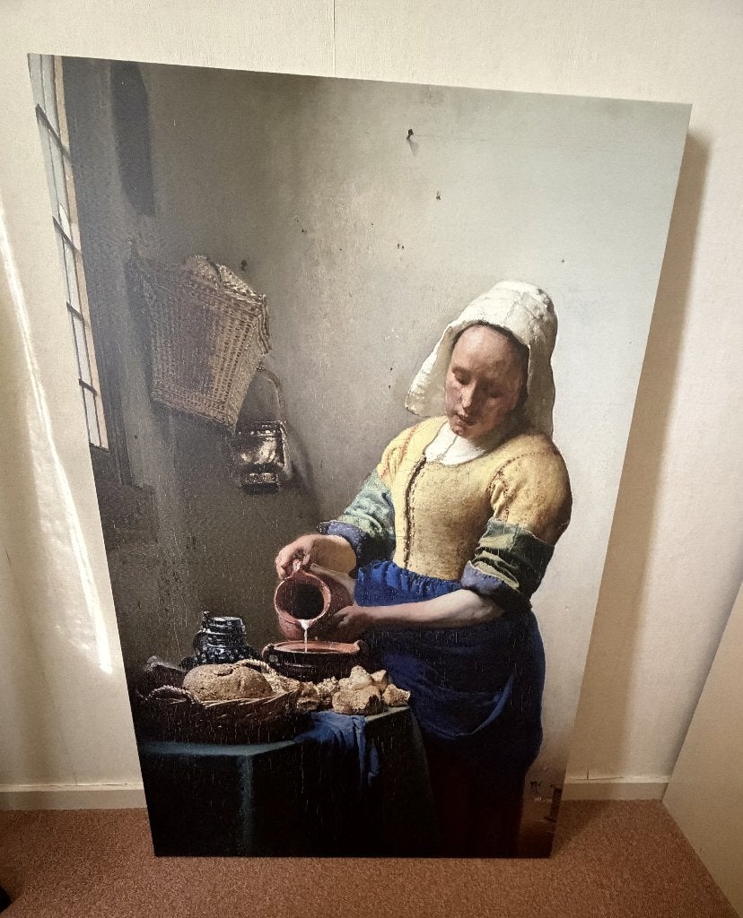 Schilderij Melkmeisje en Meisje met de Parel, Ophalen, Nieuw, Schilderij, 75 tot 100 cm