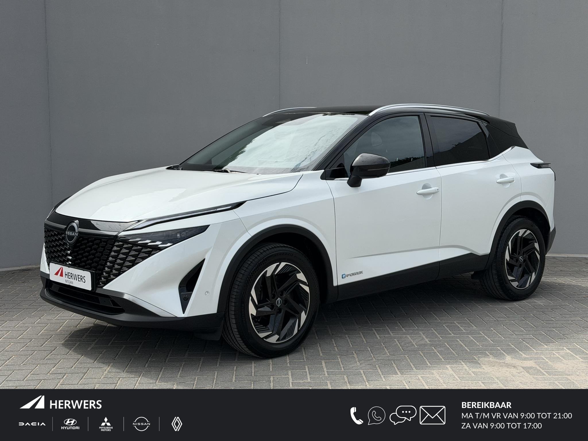 Nissan Qashqai 1.5 e-Power N-Connecta / Facelift / Navigatie, Auto's, Nissan, Gebruikt, 2 kWh, Wit, Bedrijf