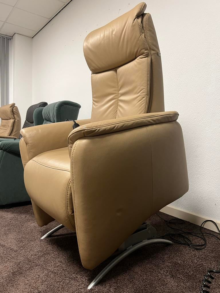 Hukla Relax- en Sta-op Stoel - Leer met accu, Ophalen, Overige kleuren, Leer, Zo goed als nieuw