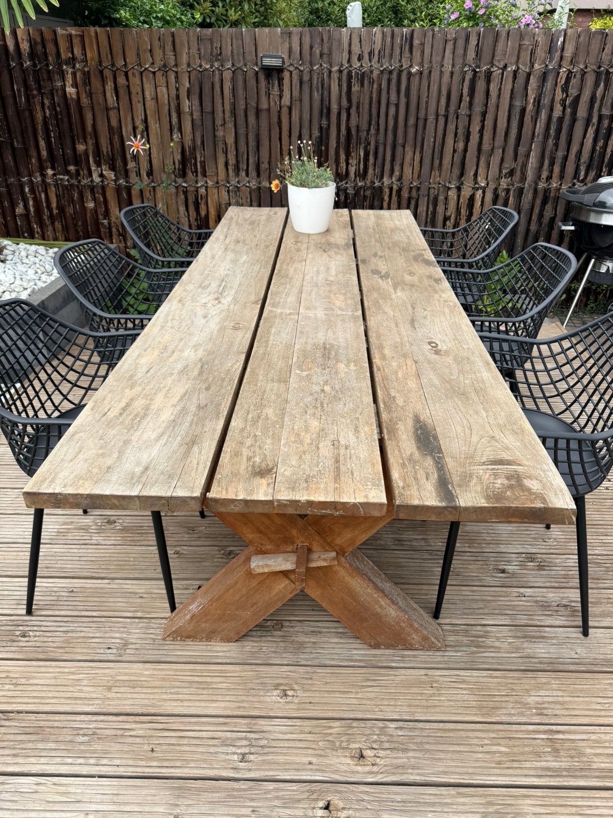 Teak hout Tuintafel, zwaar, Ophalen, Gebruikt, 6 zitplaatsen, Teakhout