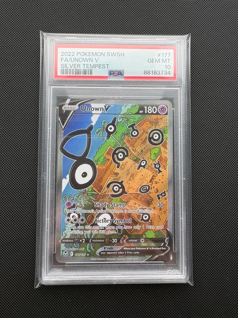 Unown V 177/195 Alt Art Silver Tempest PSA 10, Hobby en Vrije tijd, Verzamelkaartspellen | Pokémon, Ophalen of Verzenden, Zo goed als nieuw