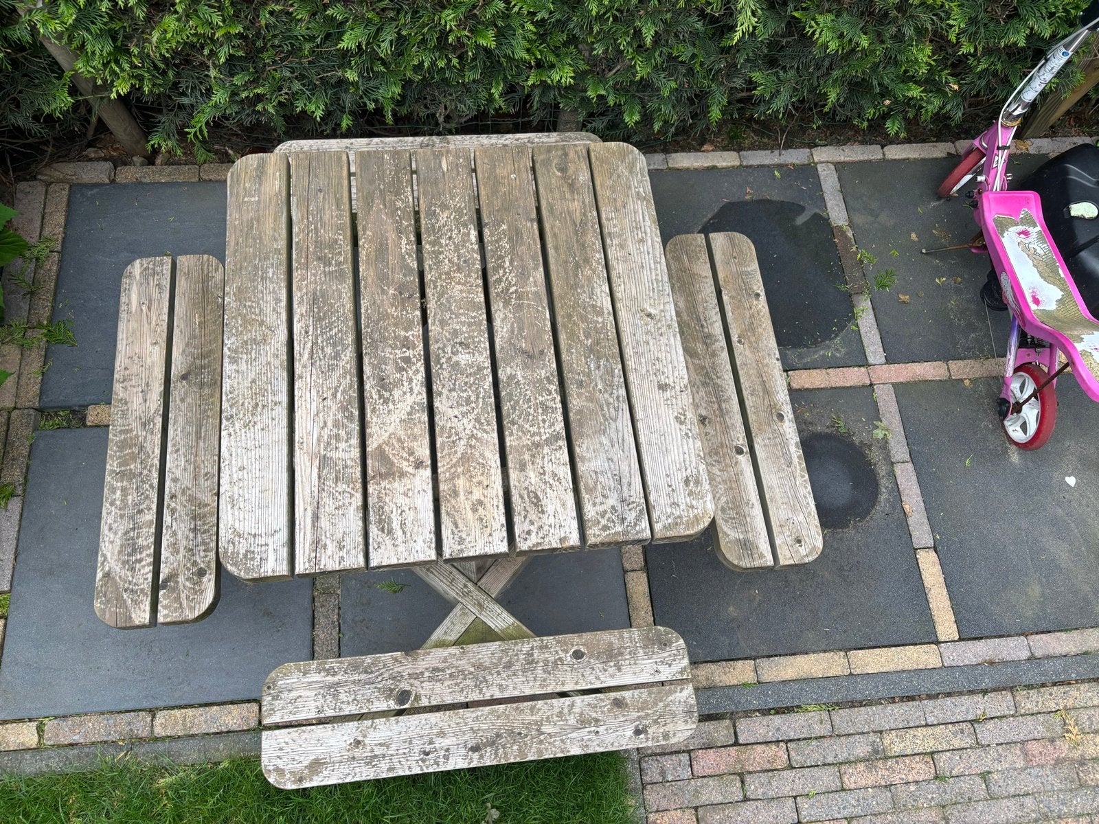 Houten picknicktafel voor kinderen, Tuin en Terras, Picknicktafels, Gebruikt, Vierkant, Hout, Ophalen