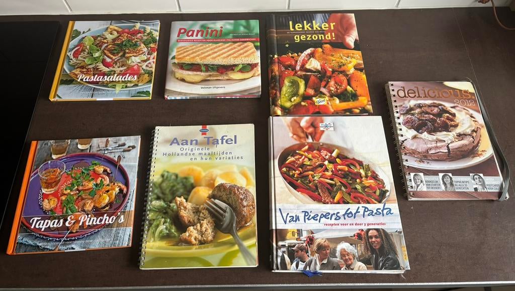 7 kookboeken, Boeken, Kookboeken, Ophalen of Verzenden, Gelezen, Overige gebieden