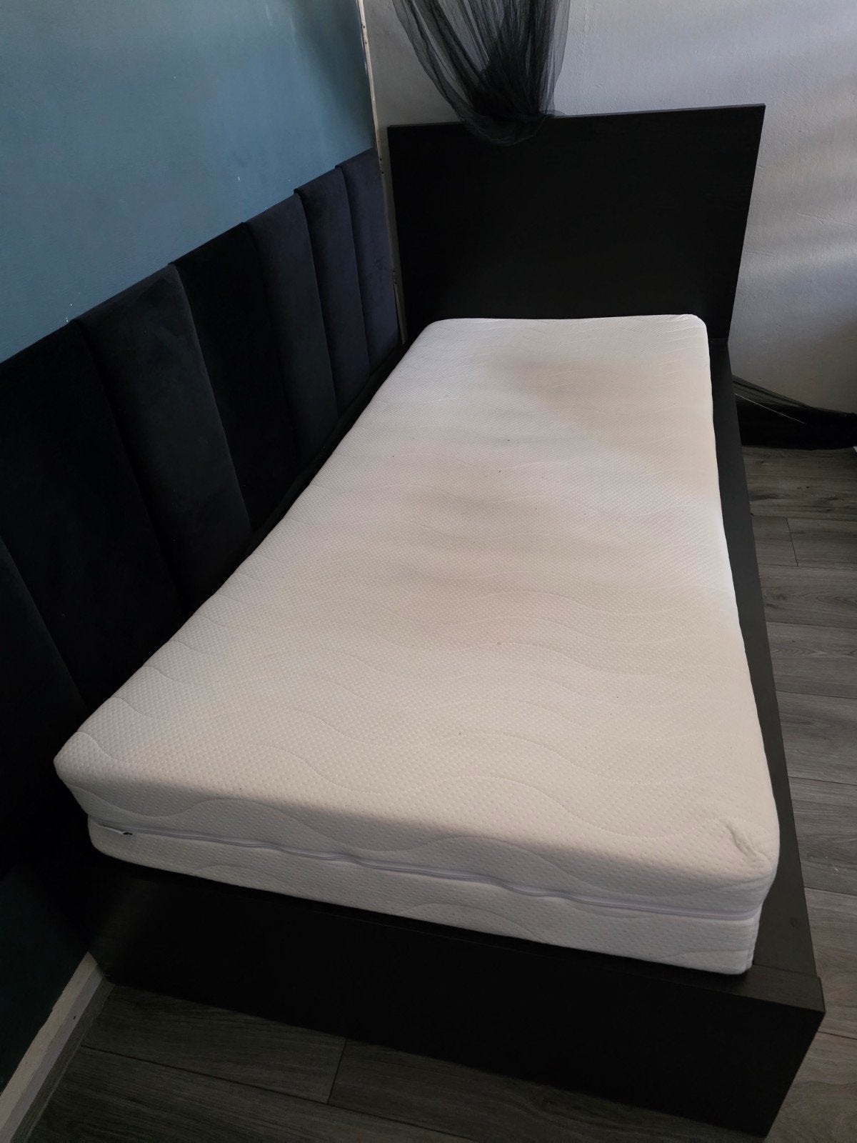 MALM Bedonderstel hoog, zwartbruin, 90x200 cm, Huis en Inrichting, Slaapkamer | Bedden, Ophalen, Gebruikt, 90 cm, Eenpersoons