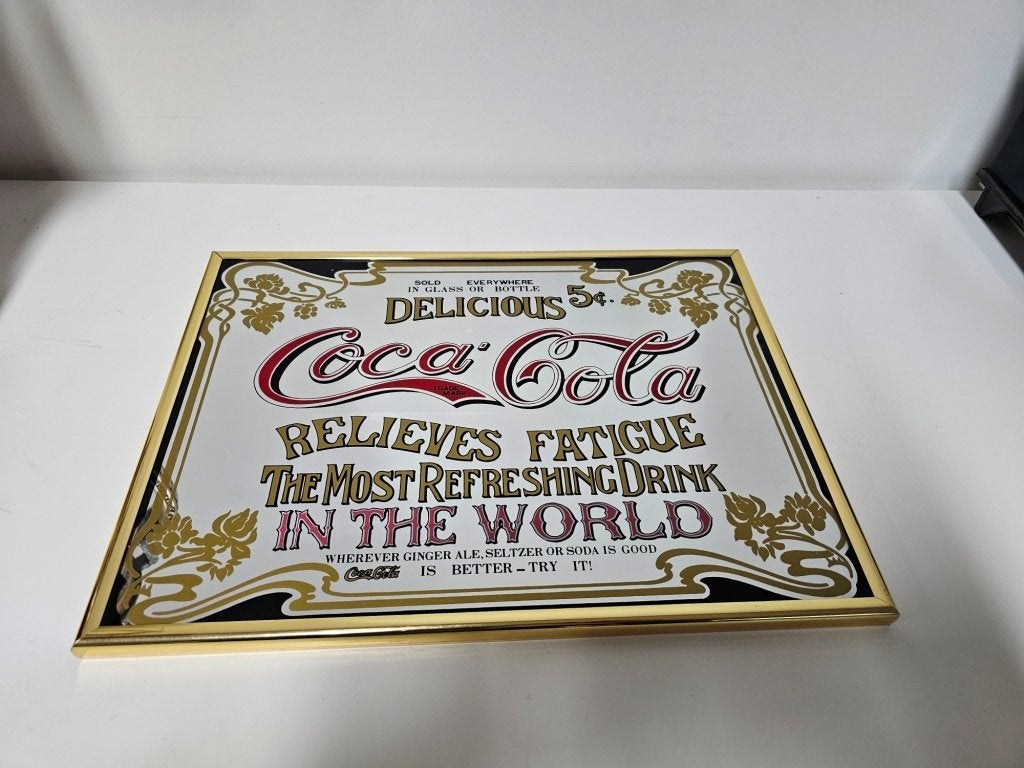 Vintage Coca Cola spiegel  voor €10,-!, Minder dan 50 cm, Gebruikt, Ophalen of Verzenden, Nvt