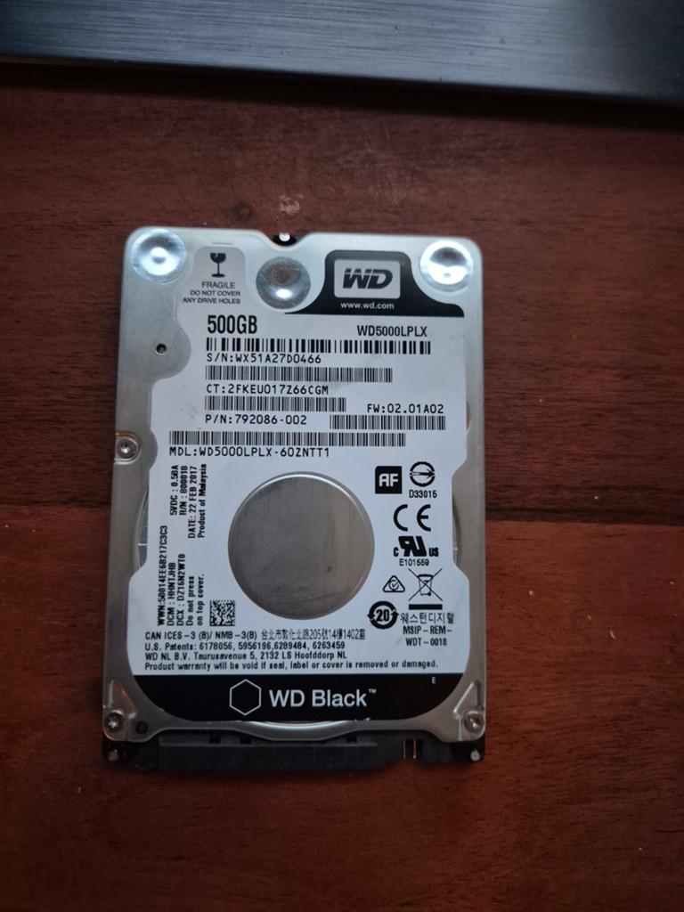 WD 500gb 2.5 inch hdd, Computers en Software, Harde schijven, Intern, Gebruikt, -, -