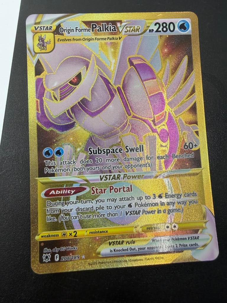 Origin Forme Palkia VSTAR Gold Secret Rare Pokémon kaart, Ophalen of Verzenden, Zo goed als nieuw, Losse kaart, Foil