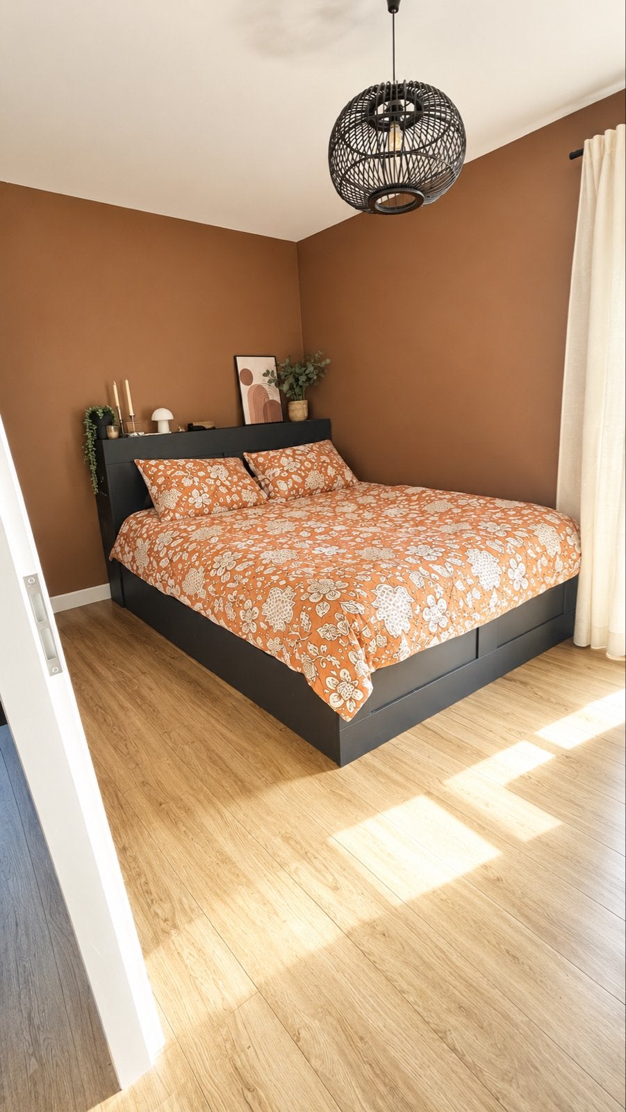 IKEA Brimnes bed 180x200 met bedeinde, Huis en Inrichting, Ophalen, Zwart, Tweepersoons, Zo goed als nieuw