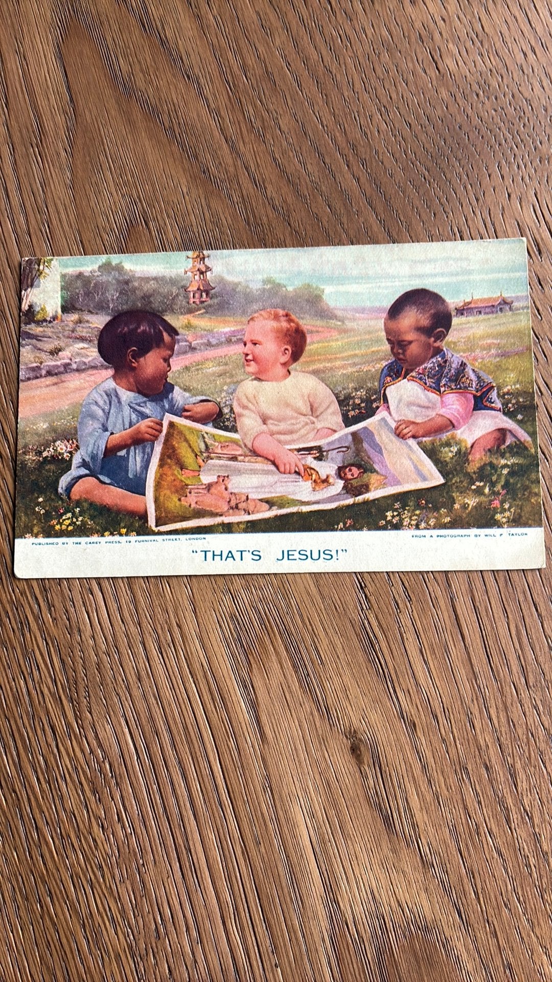 Kinderen getint en blank. “Dat is Jezus”, Ophalen of Verzenden, Ongelopen, Kinderen