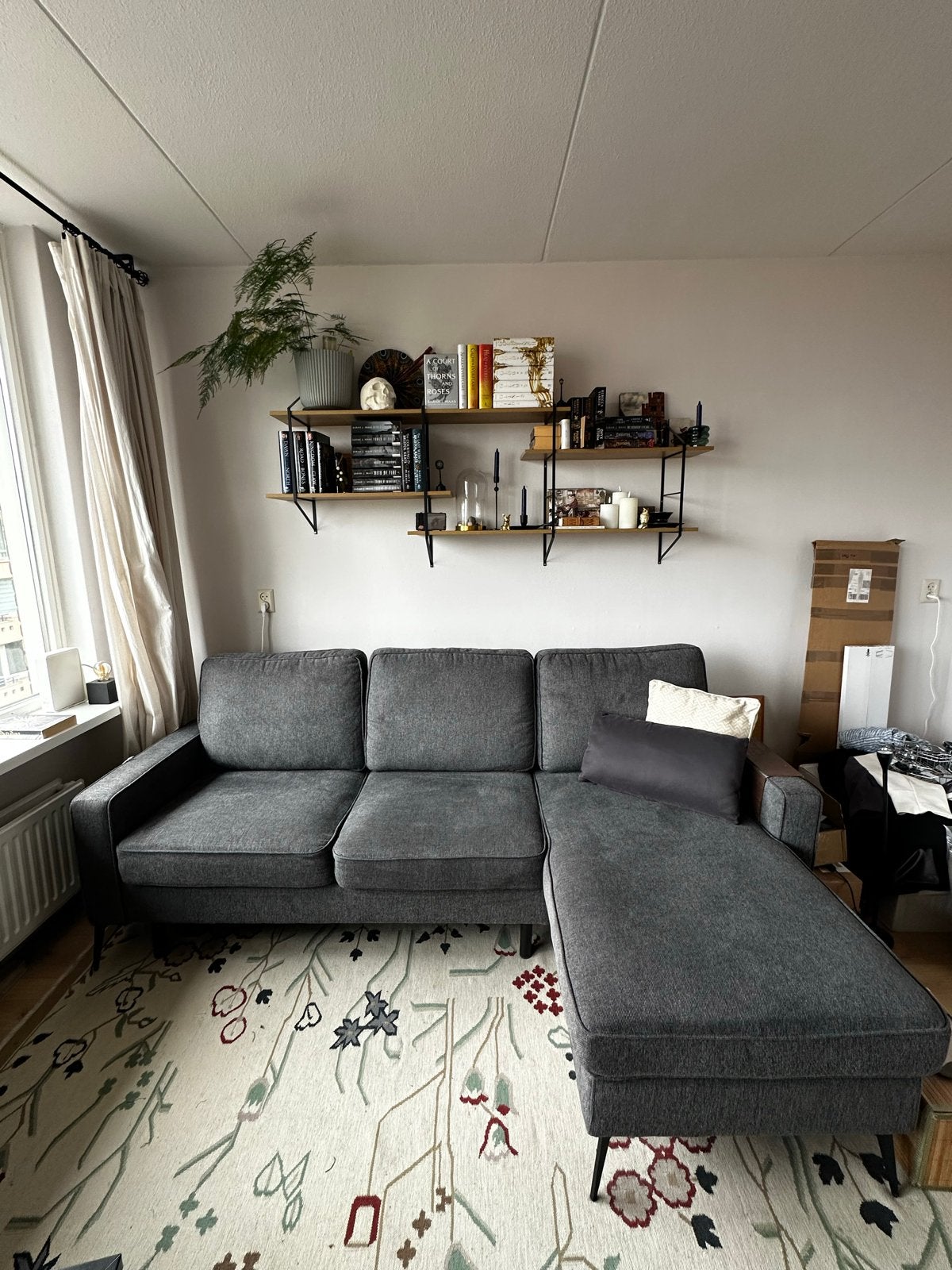 FonQ Milan Hoekbank met Chaise Longue - Links/Rechts - Antra, Ophalen, 100 tot 125 cm, Driepersoons, Zo goed als nieuw